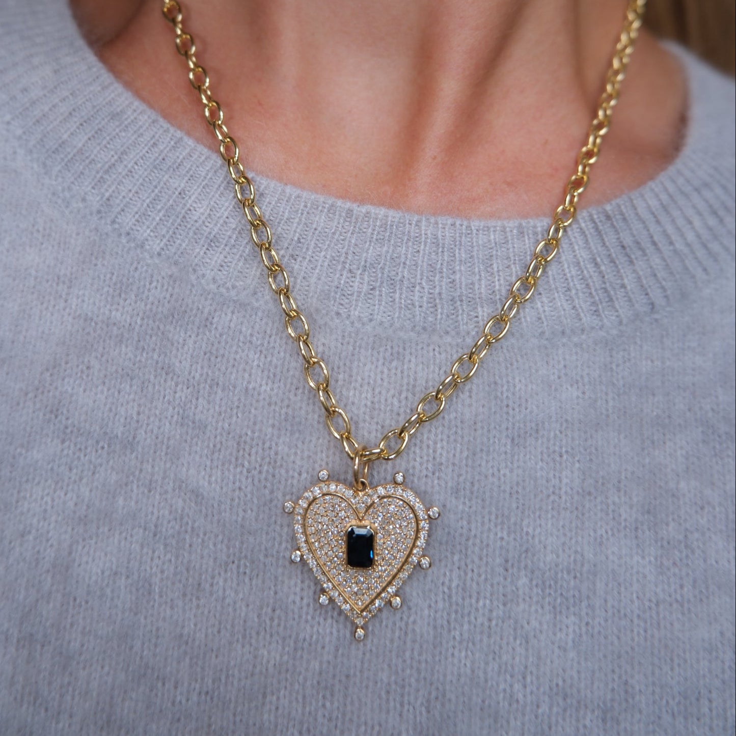 Diamond Bezel Heart Pendant