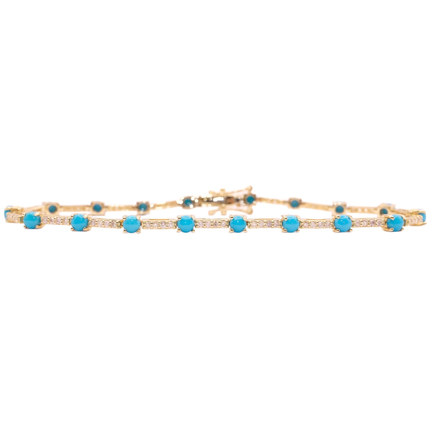 Turquoise Studded Diamond Tennis Bracelet