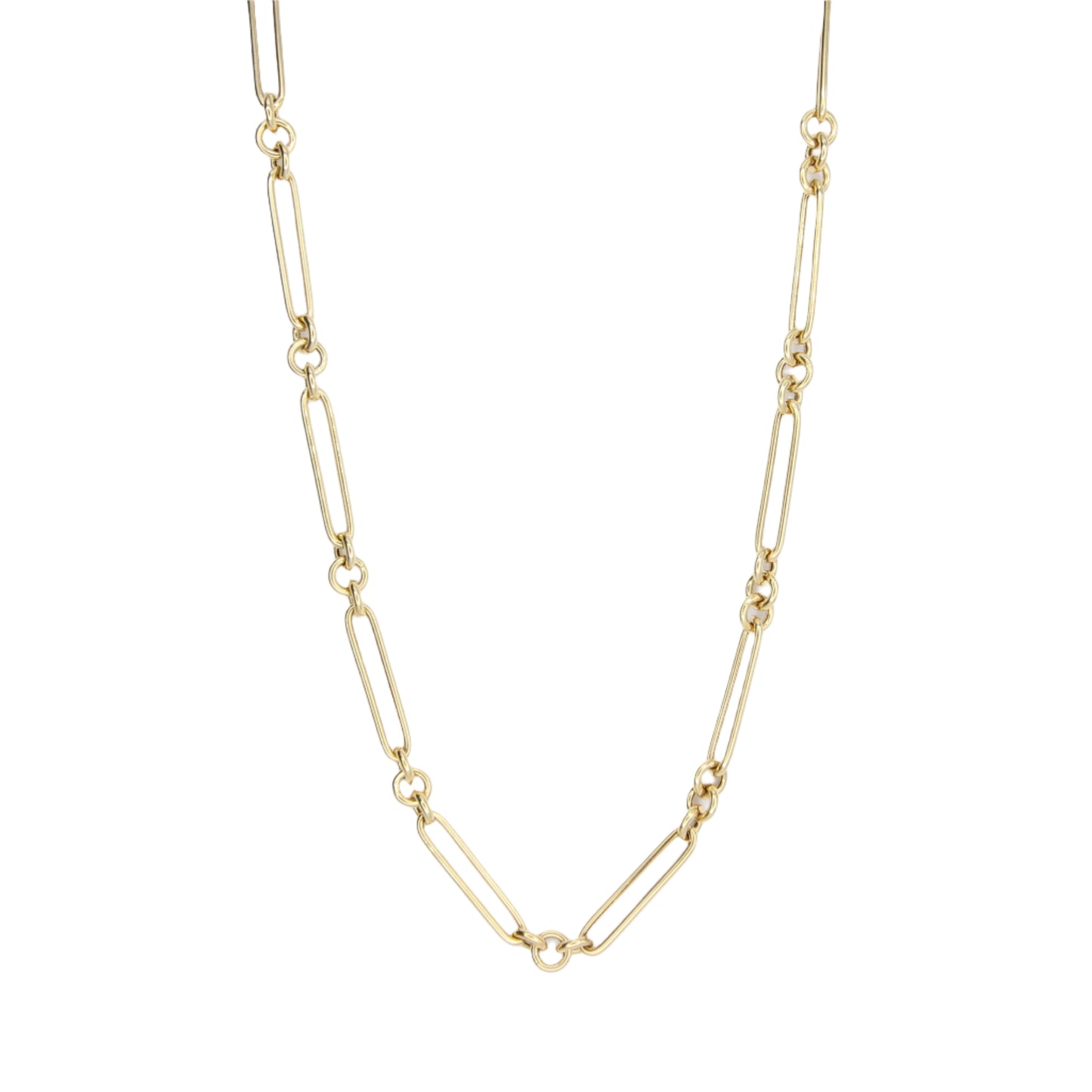 Paperclip & Hoop Gold Chain Necklace