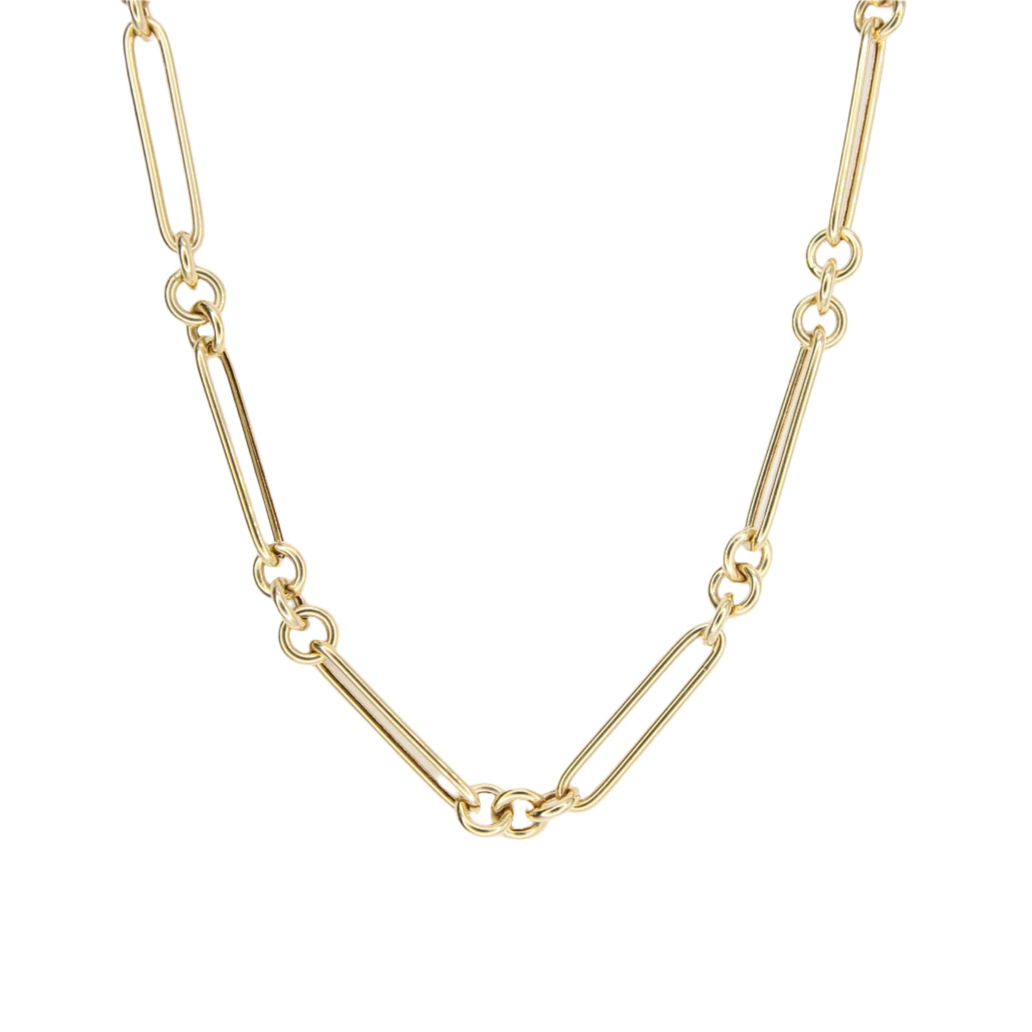 Paperclip & Hoop Gold Chain Necklace