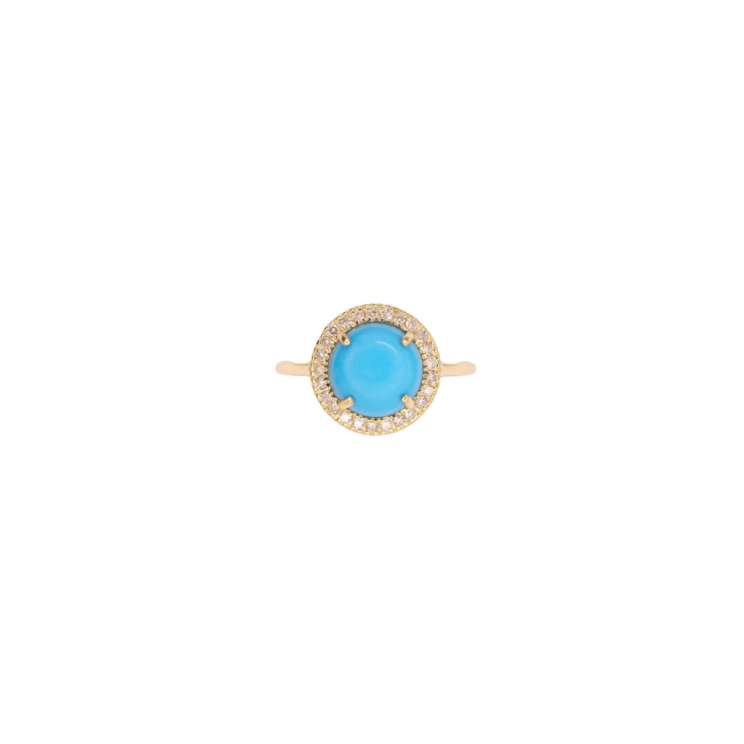 Turquoise Cabochon Diamond Ring