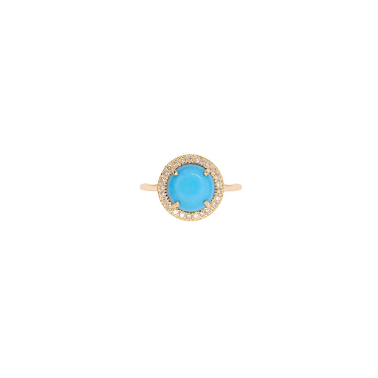 Turquoise Cabochon Diamond Ring
