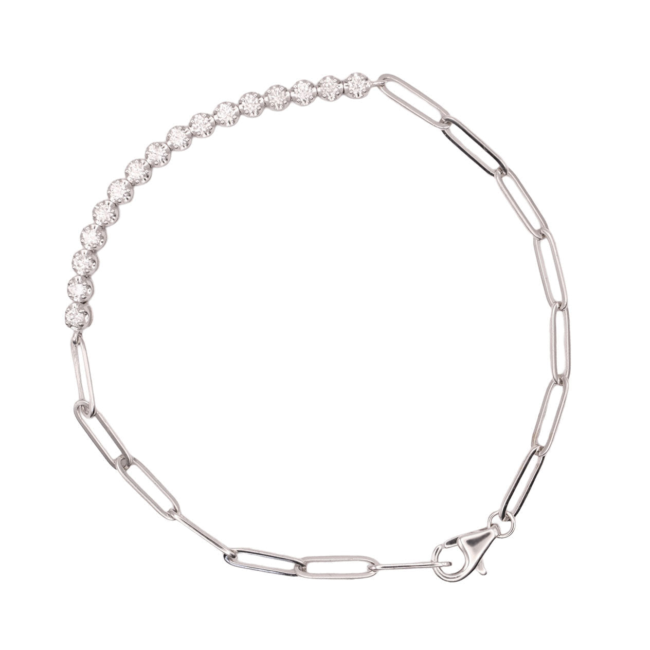 Diamond Paperclip Tennis Bracelet