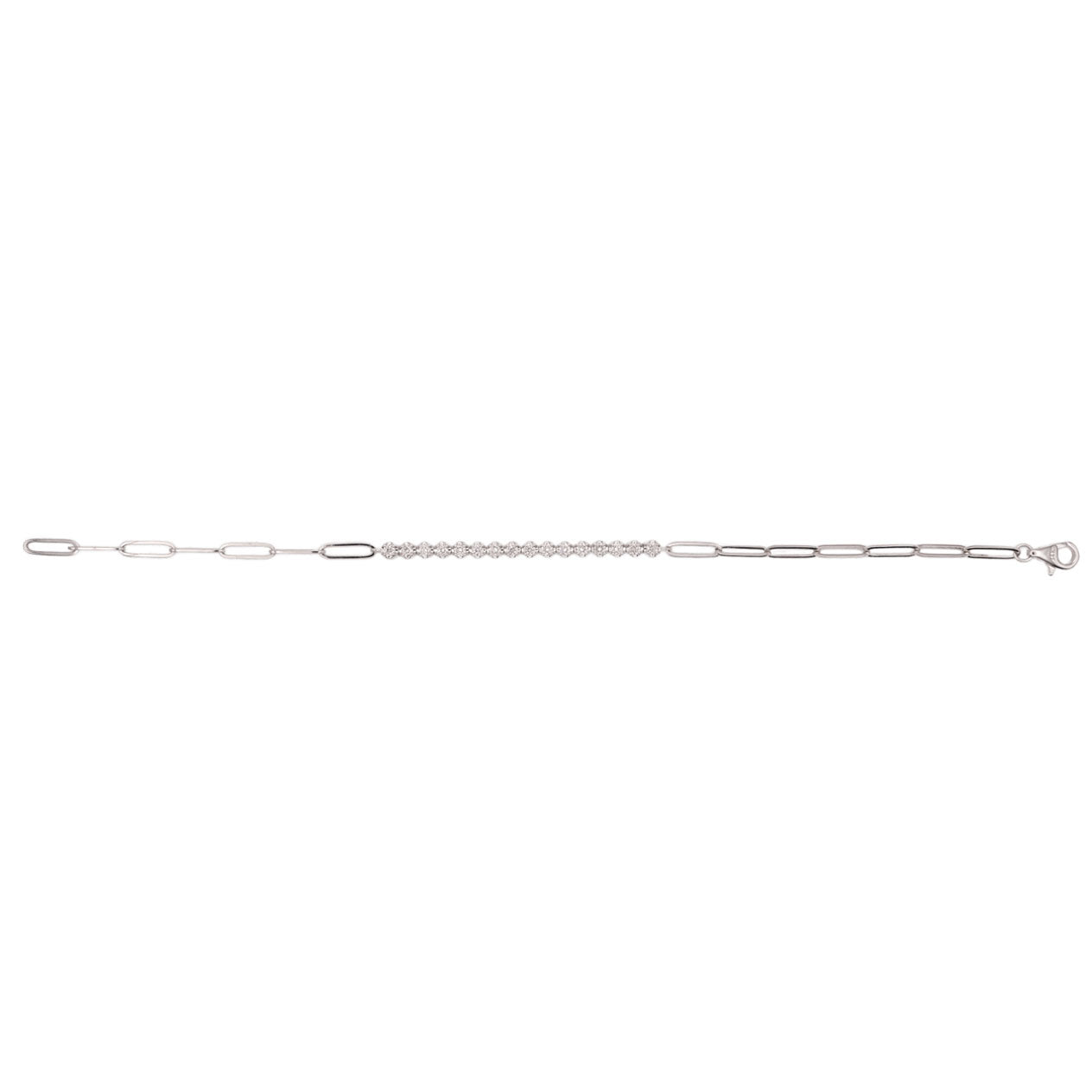 Diamond Paperclip Tennis Bracelet