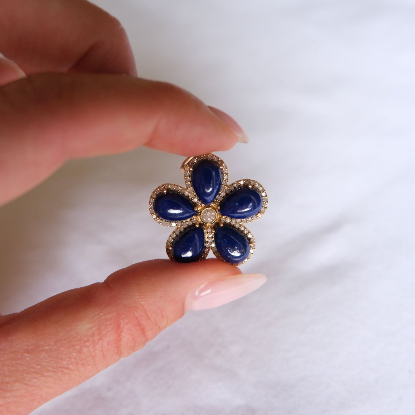 Lapis Lazuli Flower Pendant