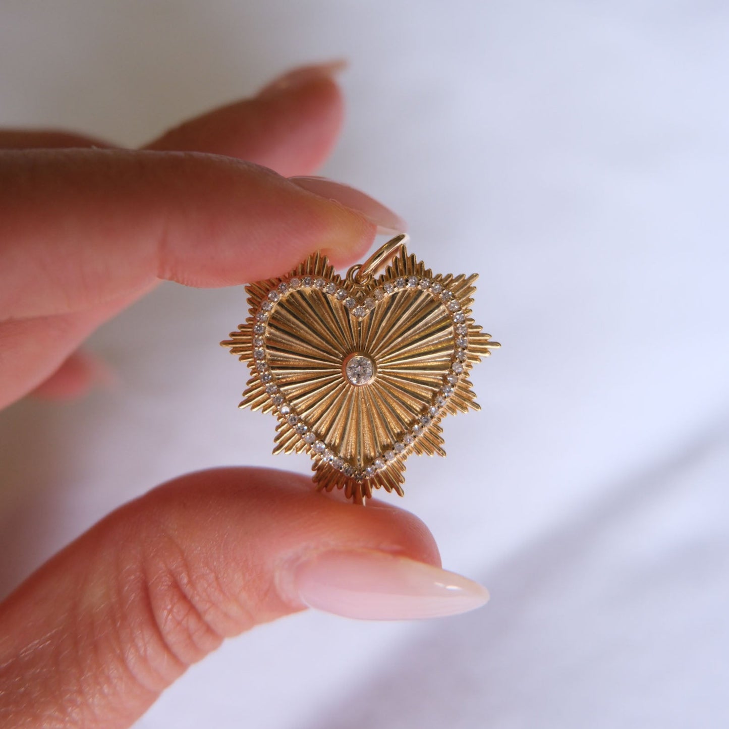 Gold Sun Heart Pendant