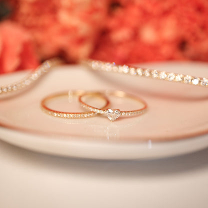 Dainty Heart Diamond Ring