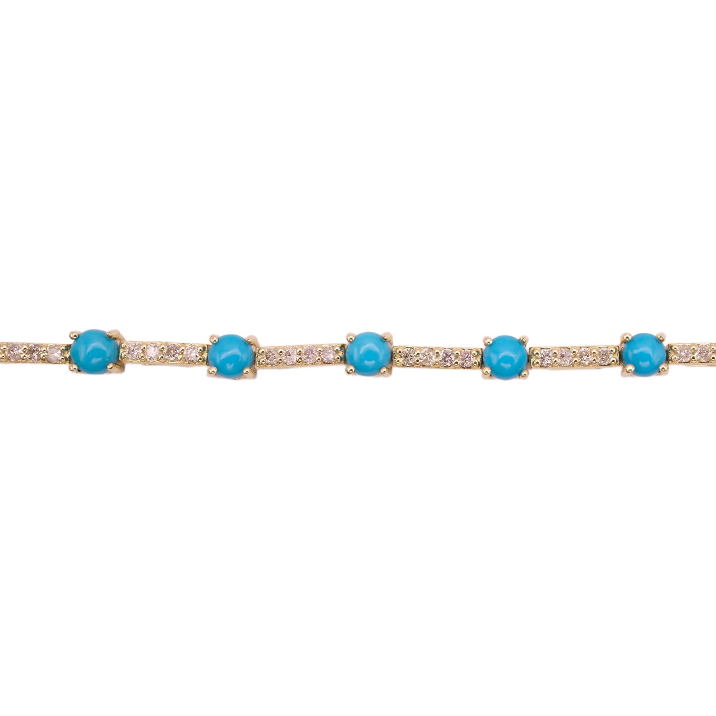Turquoise Studded Diamond Tennis Bracelet