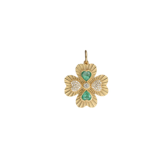 Emerald Stone Clover Pendant