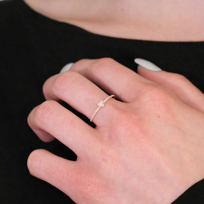 Dainty Heart Diamond Ring