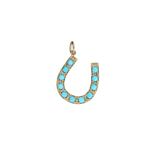 Turquoise Horseshoe Pendant