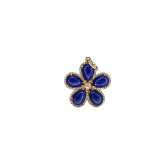 Lapis Lazuli Flower Pendant