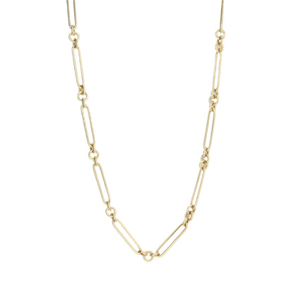 Paperclip & Hoop Gold Chain Necklace