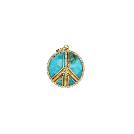 Turquoise Peace Sign Pendant