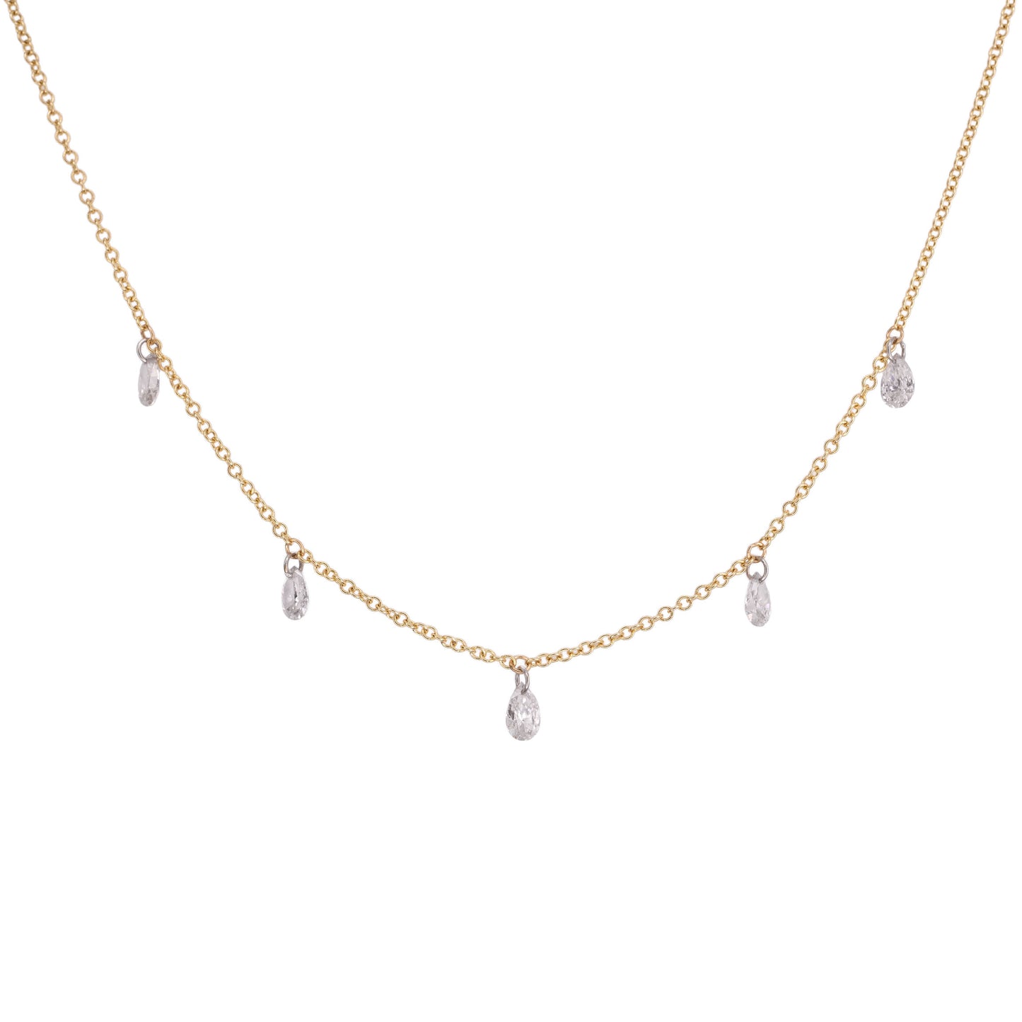 Floating Pear Diamond Necklace