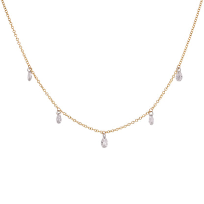 Floating Pear Diamond Necklace