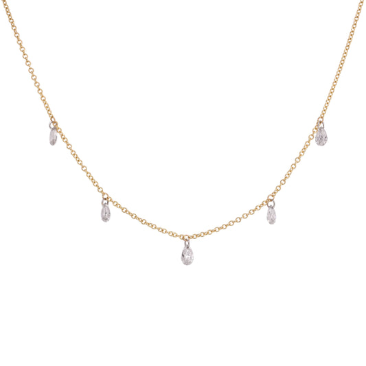 Floating Pear Diamond Necklace