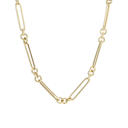 Paperclip & Hoop Gold Chain Necklace