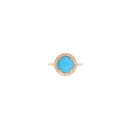 Turquoise Cabochon Diamond Ring
