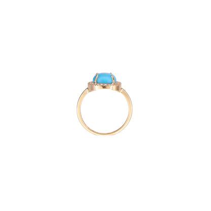 Turquoise Cabochon Diamond Ring