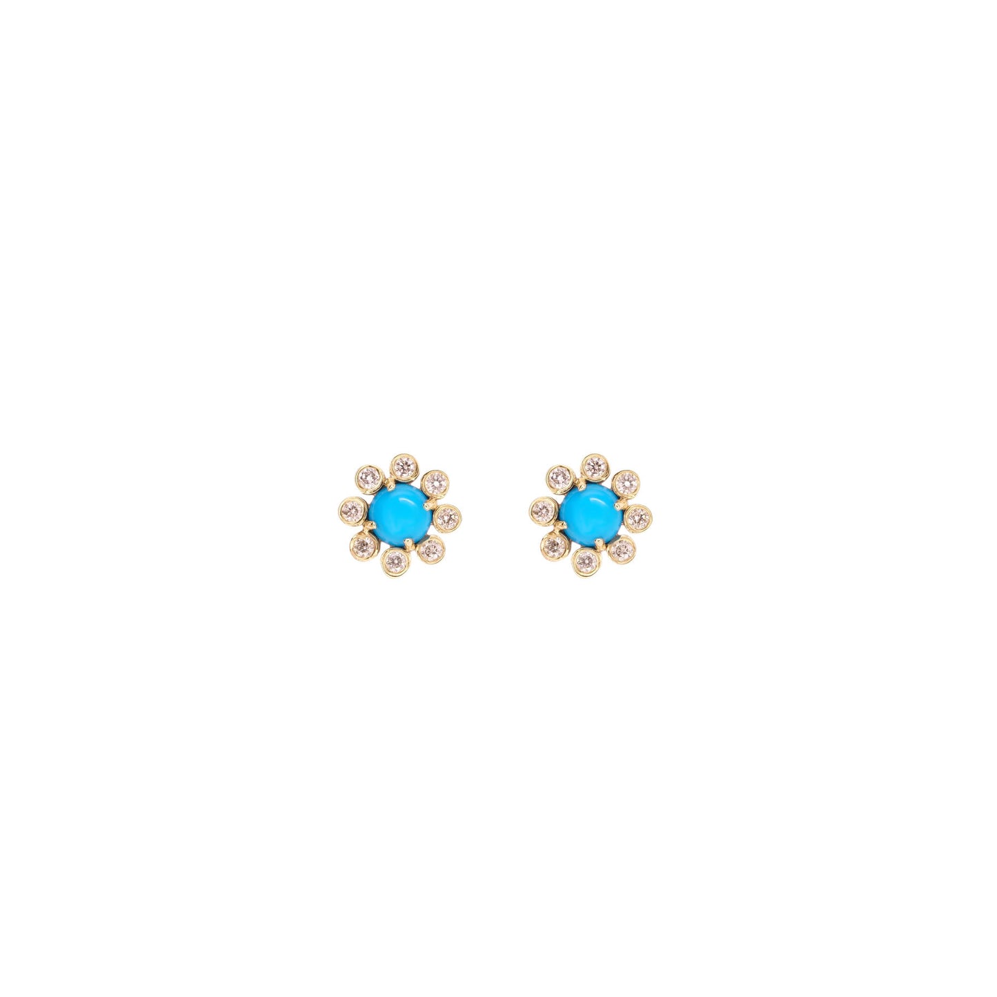 Turquoise Flower Stud Earrings