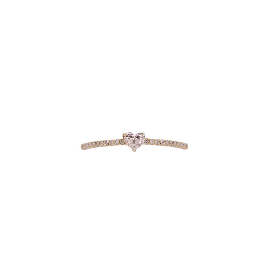 Dainty Heart Diamond Ring