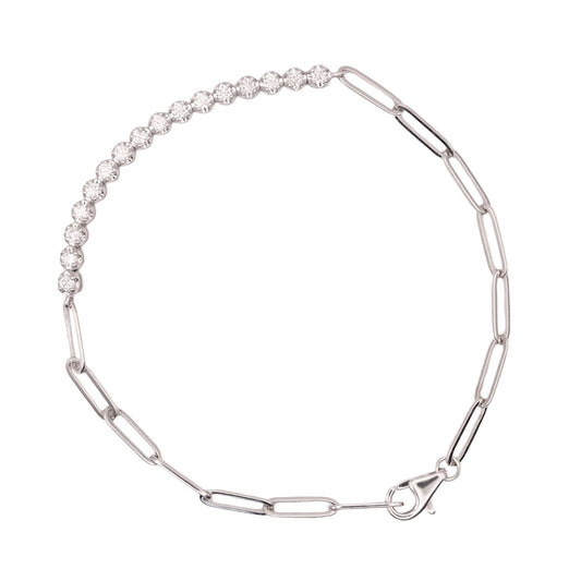 Diamond Paperclip Tennis Bracelet