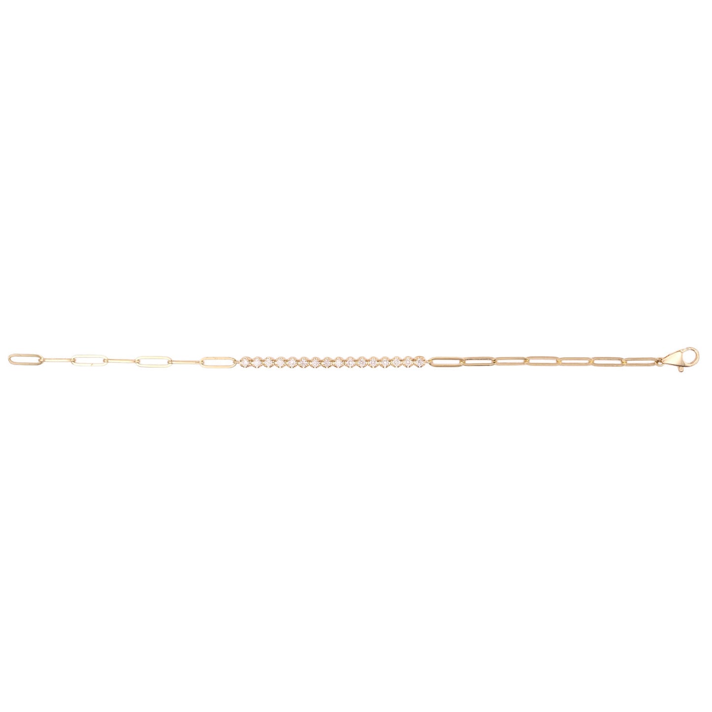 Diamond Paperclip Tennis Bracelet