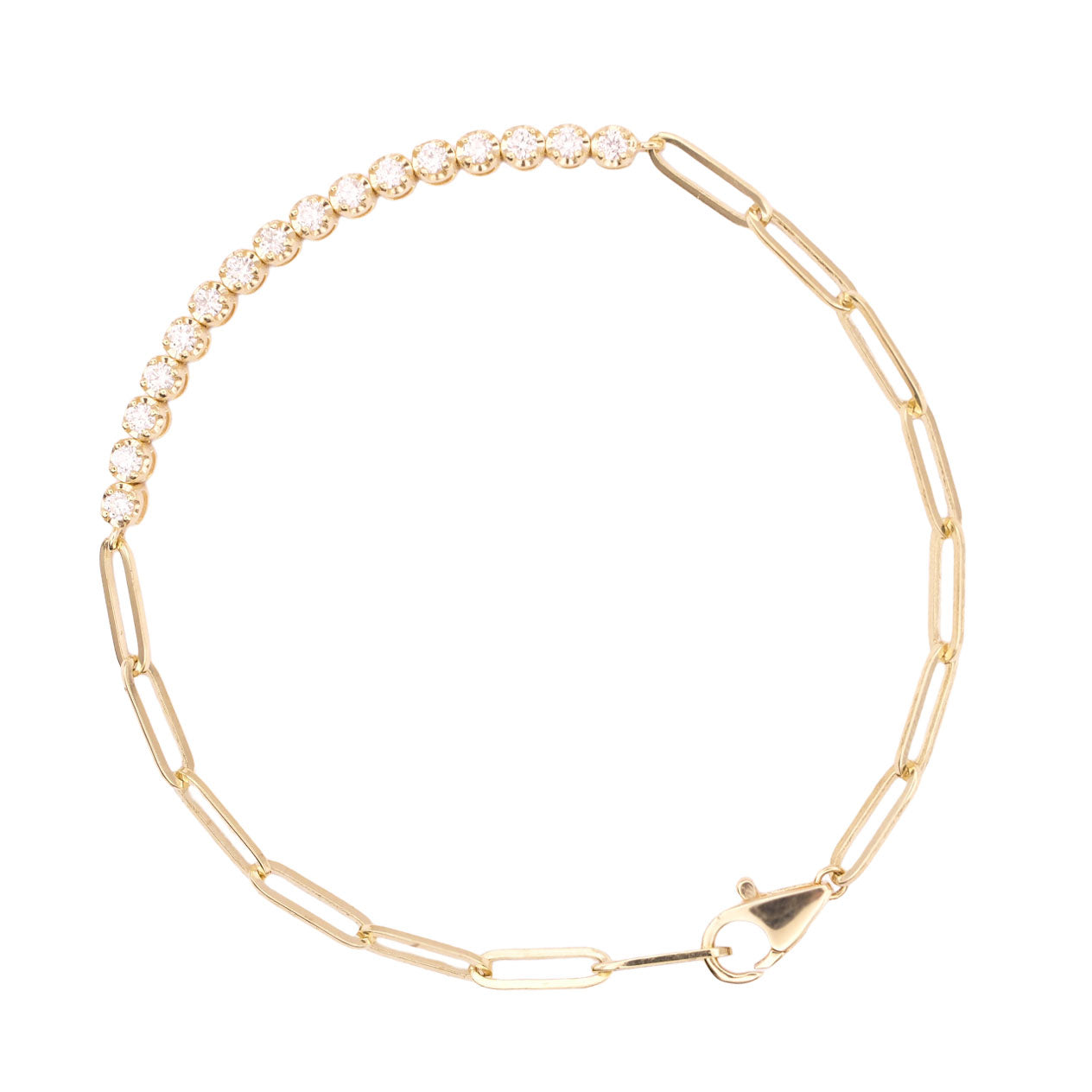 Diamond Paperclip Tennis Bracelet