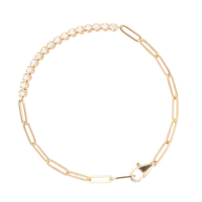 Diamond Paperclip Tennis Bracelet