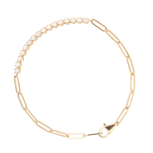 Diamond Paperclip Tennis Bracelet