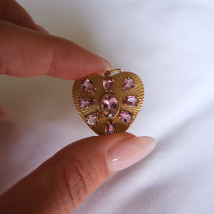 Pink Tourmaline Heart Pendant